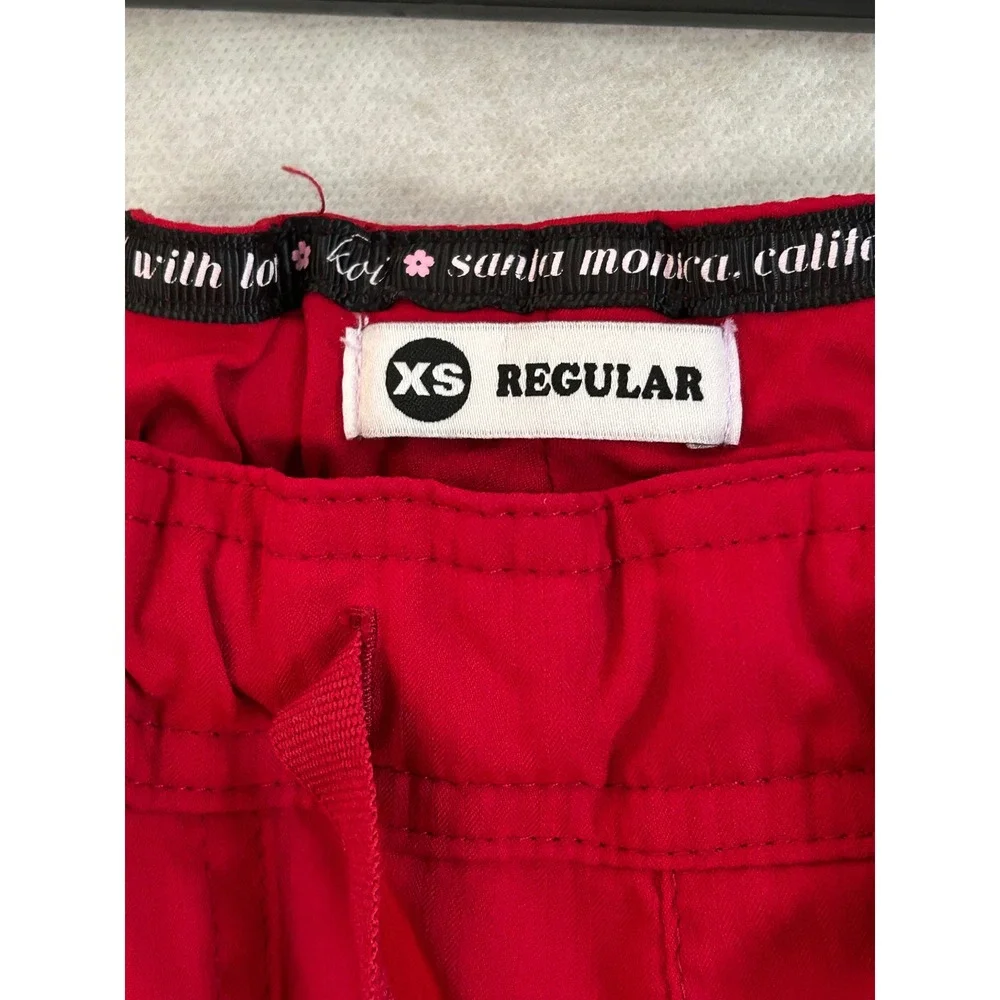 Koi Lite Red Scrub Set Womens Small Top XS Regular Pants Slim Fit